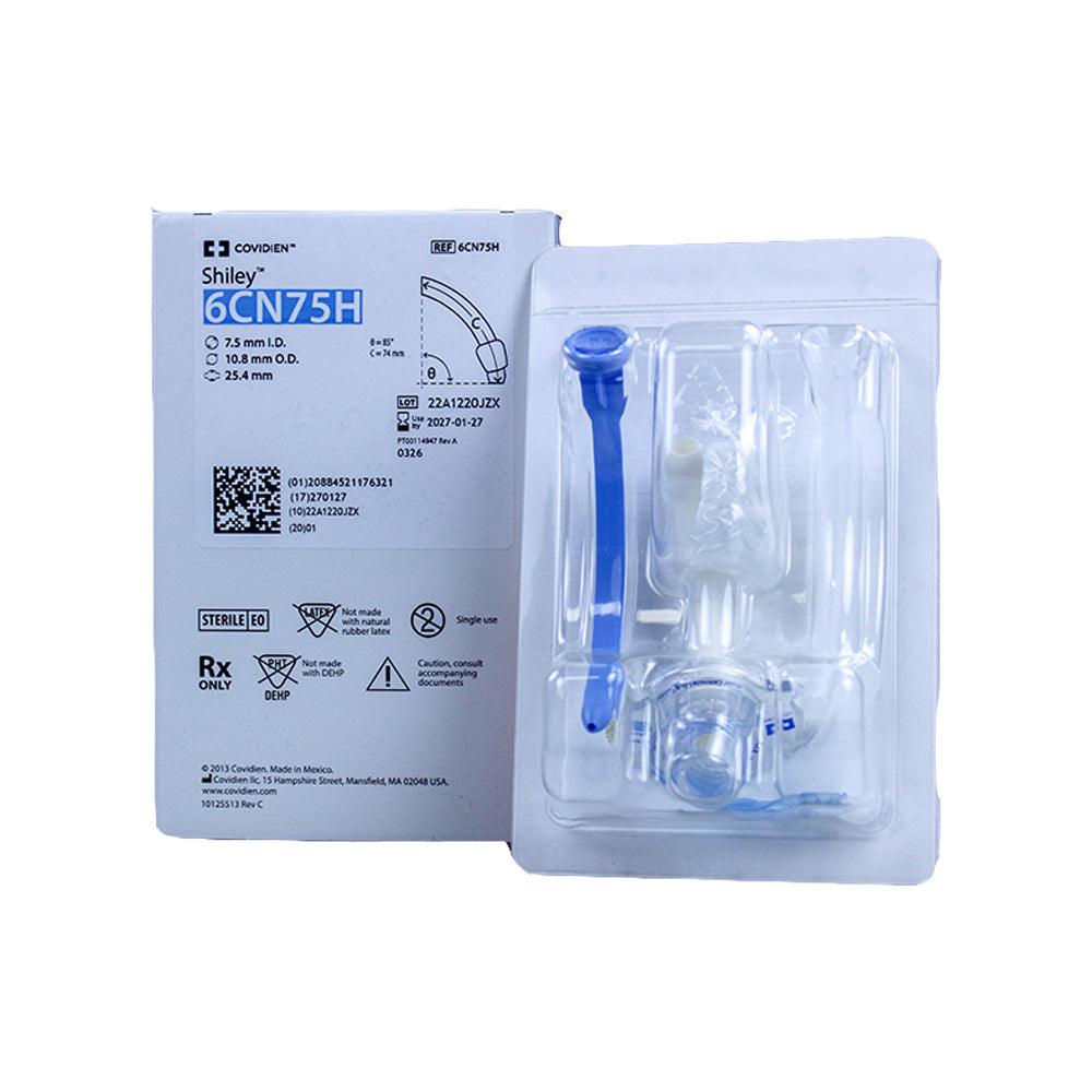 Shiley 6CN75H Cuffed Flexible Tracheostomy Tube with Disposable Inner Cannula, Size 7.5, 7.5 mm ID (Each)