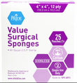 MedPride Value Sterile Gauze Sponges 4 in. x 4 in. 12-Ply (BOX OF 25 2-PACKS)